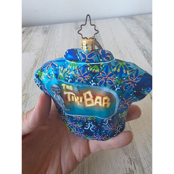 Radko vintage tiki bar Hawaiian shirt ornament glass Xmas tree - Picture 5 of 8